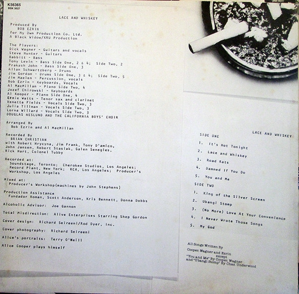 Alice Cooper - Lace And Whiskey | Warner Bros. Records (K56365)