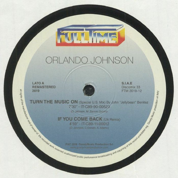 Orlando Johnson - Turn The Music On | Full Time Records (FTM 2019-12)