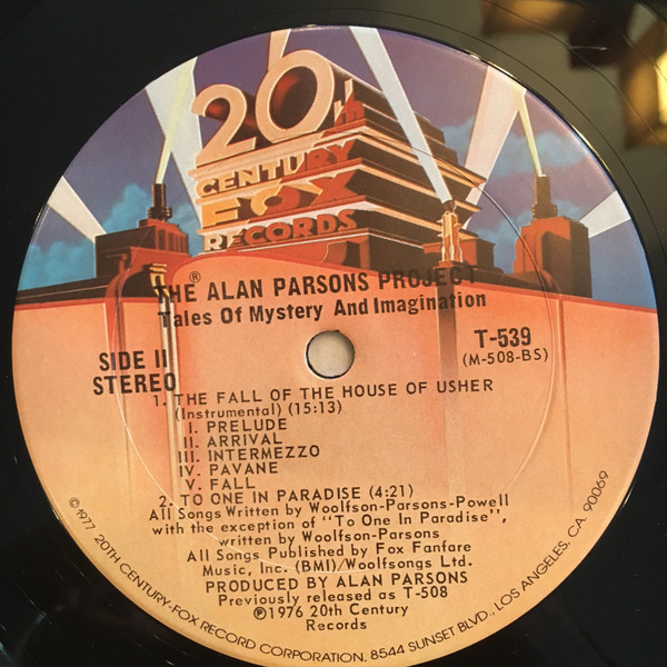 The Alan Parsons Project - Tales Of Mystery And Imagination - Edgar Allen Poe - Vinilo | 20th Century Fox Records (T-539) - 4