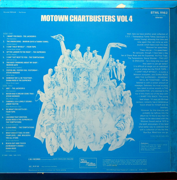Various - Motown Chartbusters Vol. 4 | Tamla Motown (STML 11162) - 2 Various - Motown Chartbusters Vol. 4 | Tamla Motown (STML 11162) - 2