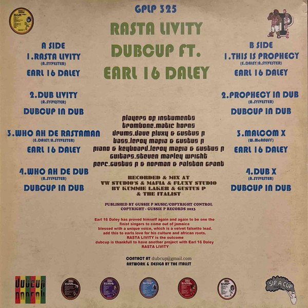 Dubcup , Earl Sixteen - Rasta Livity | Gussie P Records (GPLP 325) - 2