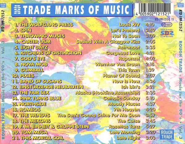 Various - Rough Trade - Music For The 90's • Volume 3 | Rough Trade (RTD 199.1215.2) - 2