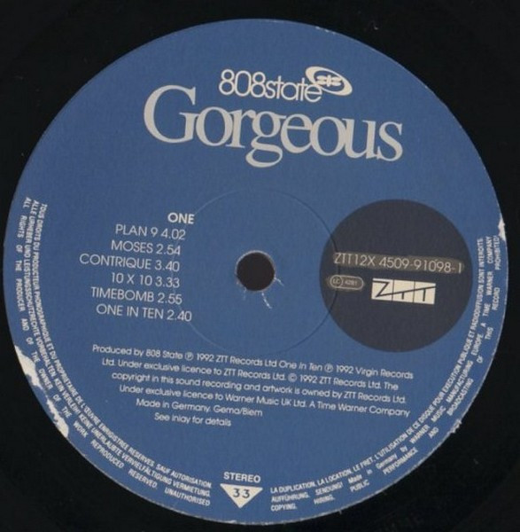 808 State - Gorgeous | ZTT (ZTT 12)