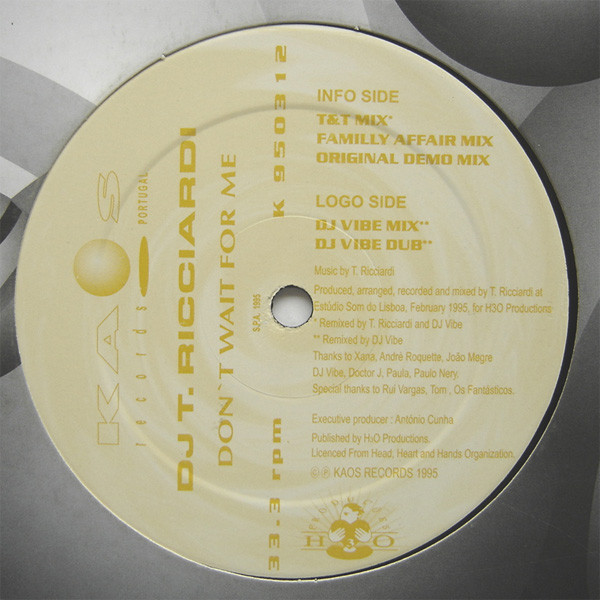 DJ Tó Ricciardi - Don't Wait For Me | Kaos Records (K950312)
