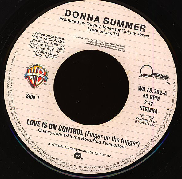 Donna Summer - Love Is In Control (Finger On The Trigger) | Warner Bros. Records (WB 79.302) - 3