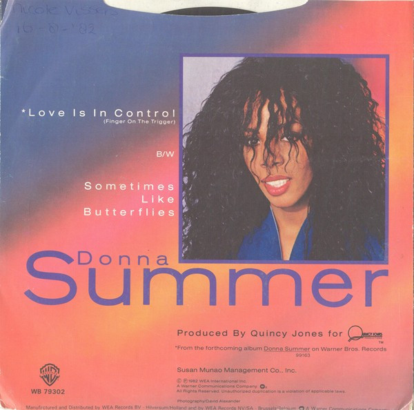Donna Summer - Love Is In Control (Finger On The Trigger) | Warner Bros. Records (WB 79.302) - 2