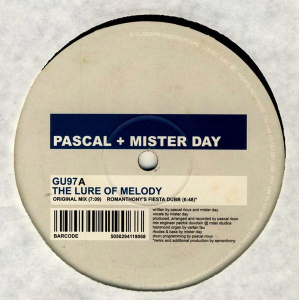 Pascal & Mister Day - The Lure Of Melody | Glasgow Underground (GU97)