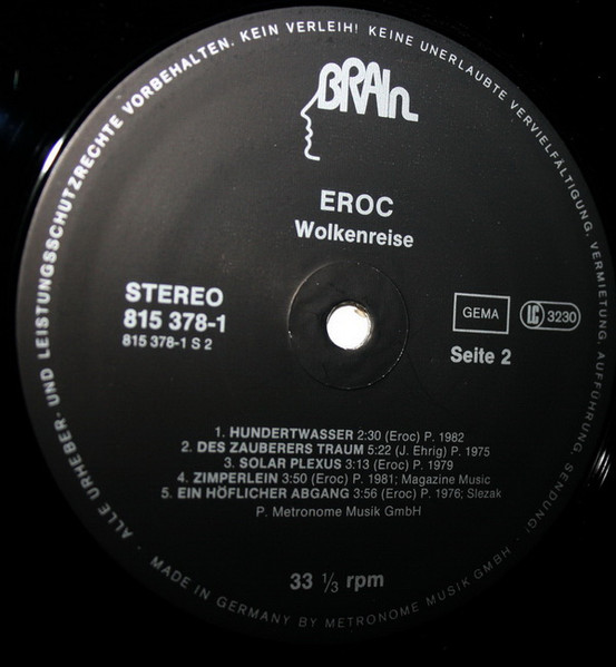 Eroc - Wolkenreise | Brain (815 378-1) - 4