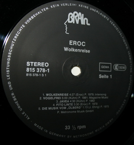 Eroc - Wolkenreise | Brain (815 378-1) - 3