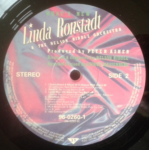 Linda Ronstadt & Nelson Riddle And His Orchestra - What's New | Asylum Records (96-0260-1) - 4