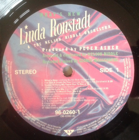 Linda Ronstadt & Nelson Riddle And His Orchestra - What's New | Asylum Records (96-0260-1) - 3