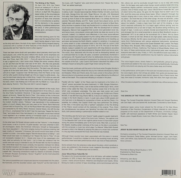 Gavin Bryars - The Sinking Of The Titanic | Superior Viaduct (SV161) - 3