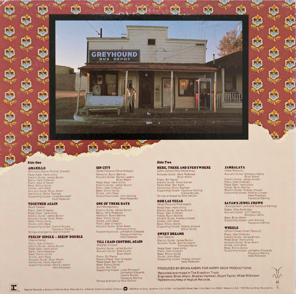 Emmylou Harris - Elite Hotel | Reprise Records (MS 2236) - 2