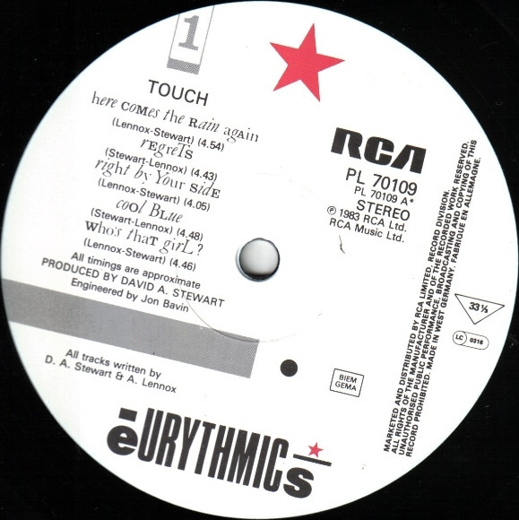 Eurythmics - Touch | RCA (PL 70109) - 3
