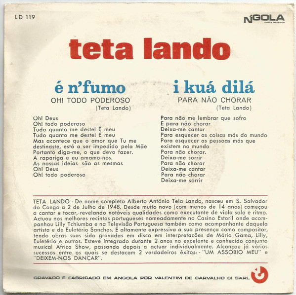 Teta Lando - É N'Fumo / I Kuá Dilá | N'Gola (LD 119) - 2