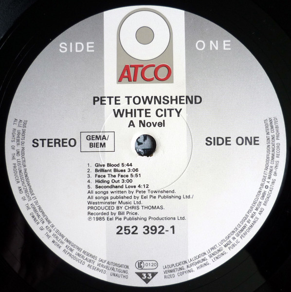 Pete Townshend - White City (A Novel) | ATCO Records (252 392-1) - 2 Pete Townshend - White City (A Novel) | ATCO Records (252 392-1) - 2