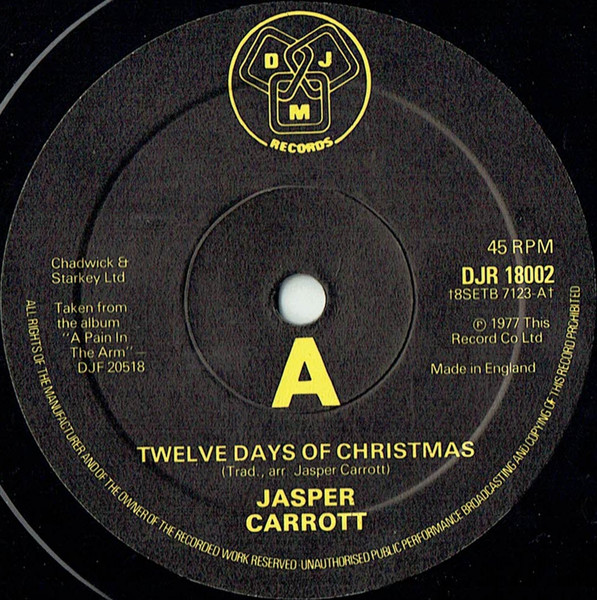 Jasper Carrott - Twelve Days Of Christmas | DJM Records (DJR 18002) - 3