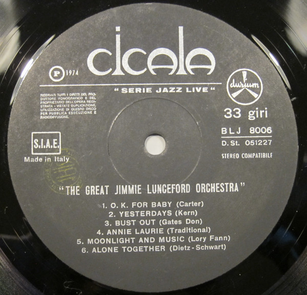 Jimmie Lunceford And His Orchestra - The Great Jimmie Lunceford Orchestra | Durium (BLJ 8006) - 3