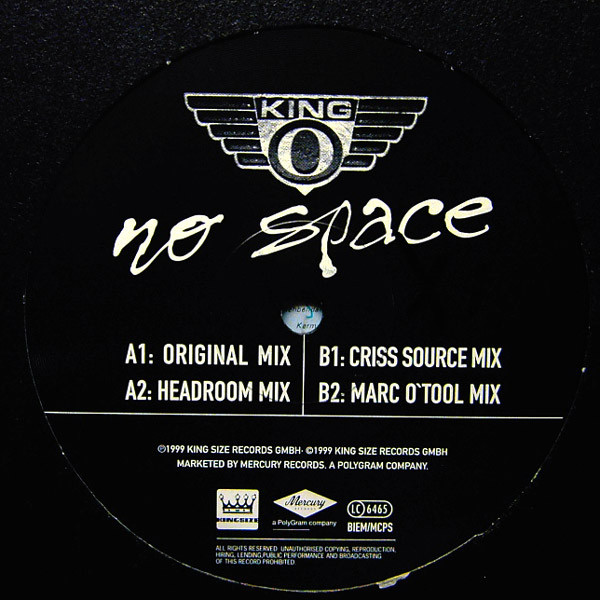 King-O - No Space | King Size Records (Kingsize 27) - 2
