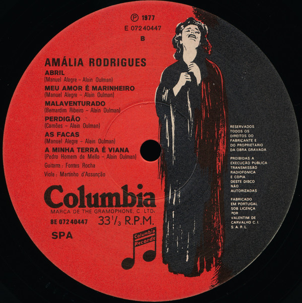 Amália Rodrigues - Cantigas Numa Língua Antiga | Columbia (8E 072 40447) - 4