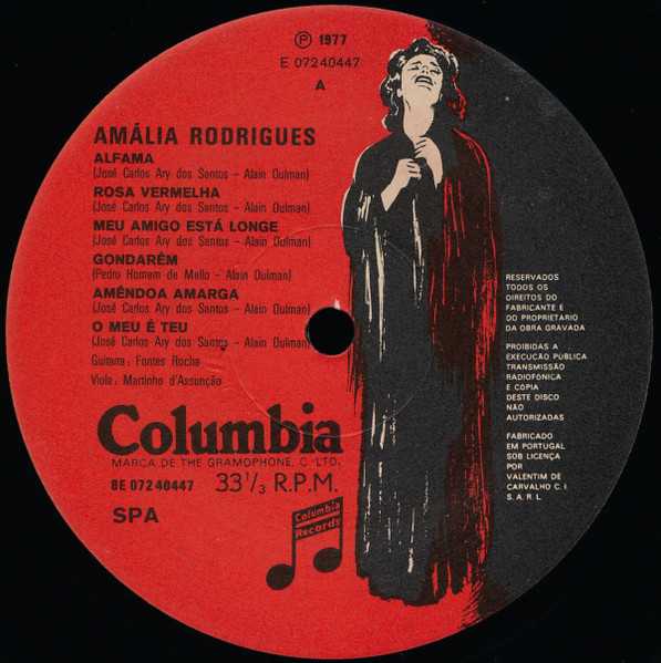 Amália Rodrigues - Cantigas Numa Língua Antiga | Columbia (8E 072 40447) - 3
