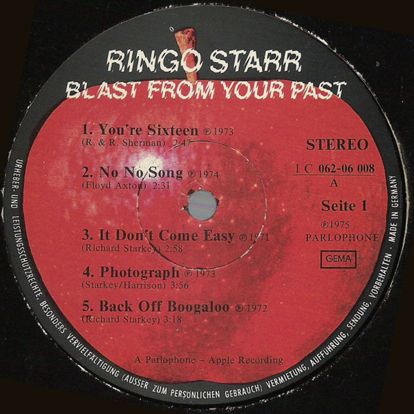 Ringo Starr - Blast From Your Past | Apple Records (1 C 062-06 008) - 3 Ringo Starr - Blast From Your Past | Apple Records (1 C 062-06 008) - 3