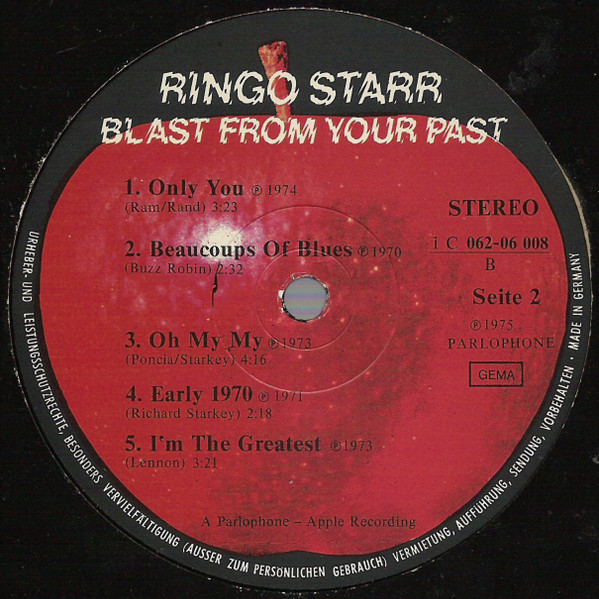 Ringo Starr - Blast From Your Past | Apple Records (1 C 062-06 008) - 4 Ringo Starr - Blast From Your Past | Apple Records (1 C 062-06 008) - 4