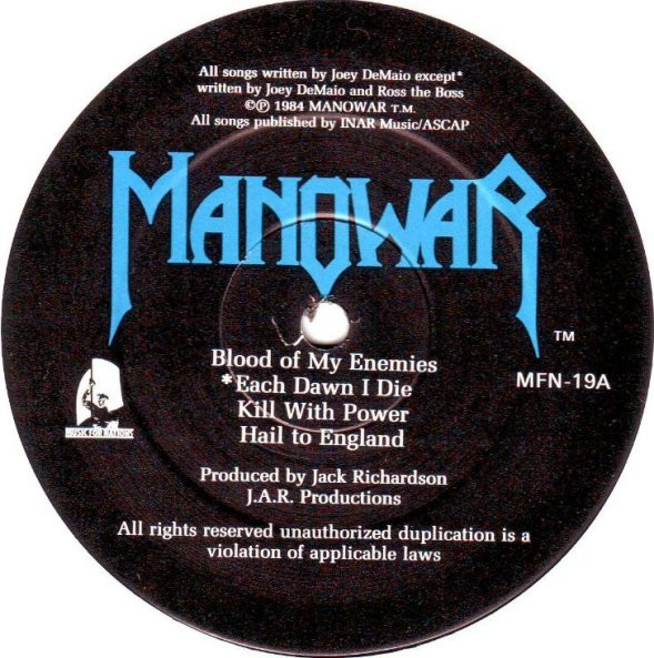 Manowar - Hail To England | Music For Nations (MFN-19) - 3