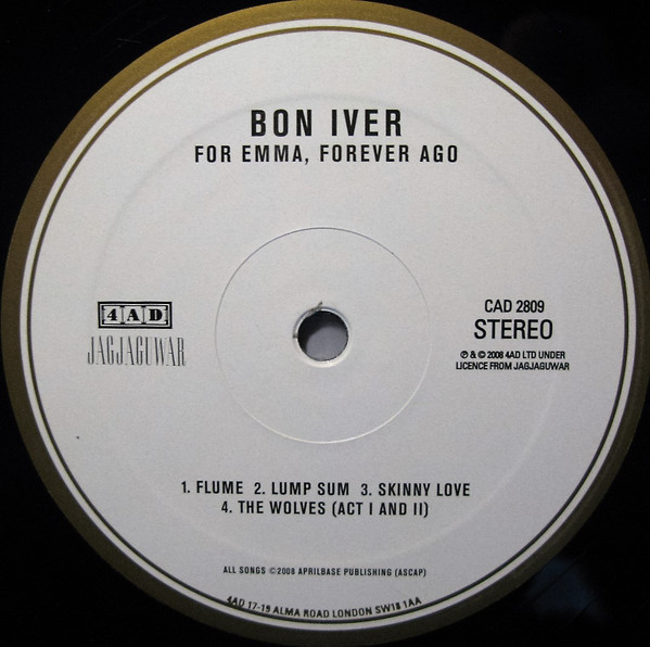 Bon Iver - For Emma, Forever Ago | 4AD (CAD 2809) - 3 Bon Iver - For Emma, Forever Ago | 4AD (CAD 2809) - 3