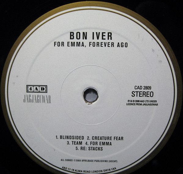 Bon Iver - For Emma, Forever Ago | 4AD (CAD 2809) - 4 Bon Iver - For Emma, Forever Ago | 4AD (CAD 2809) - 4