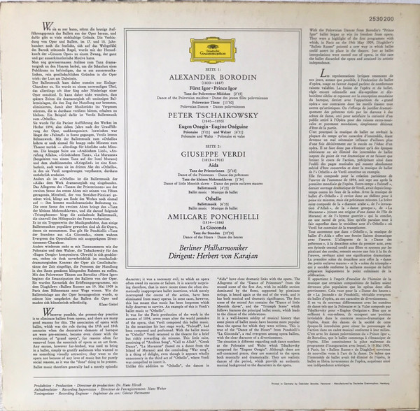 Herbert von Karajan , Berliner Philharmoniker - Opernballette - Polowetzer Tänze • Tanz Der Stunden U.a. = Polovtsian Dances • Dance Of The Hours & Others | Deutsche Grammophon (2530 200) - 2 Herbert von Karajan , Berliner Philharmoniker - Opernballette - Polowetzer Tänze • Tanz Der Stunden U.a. = Polovtsian Dances • Dance Of The Hours & Others | Deutsche Grammophon (2530 200) - 2