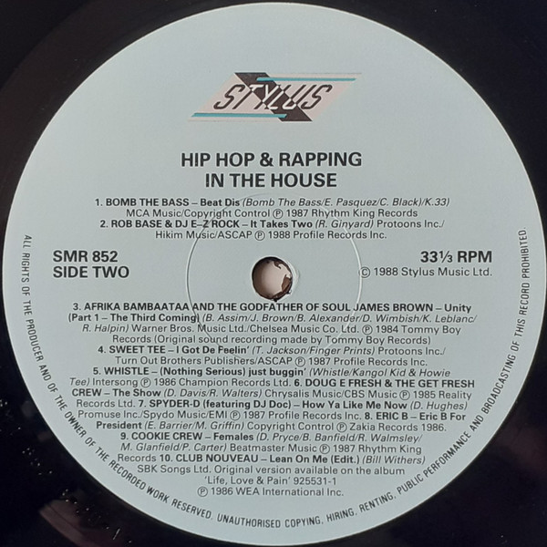 Various - Hip Hop And Rapping In The House | Stylus Music (SMR 852) - 4 Various - Hip Hop And Rapping In The House | Stylus Music (SMR 852) - 4