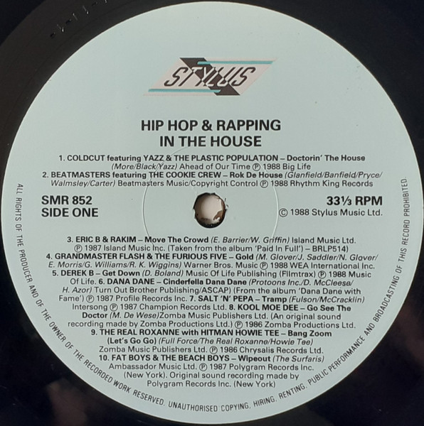 Various - Hip Hop And Rapping In The House | Stylus Music (SMR 852) - 3 Various - Hip Hop And Rapping In The House | Stylus Music (SMR 852) - 3