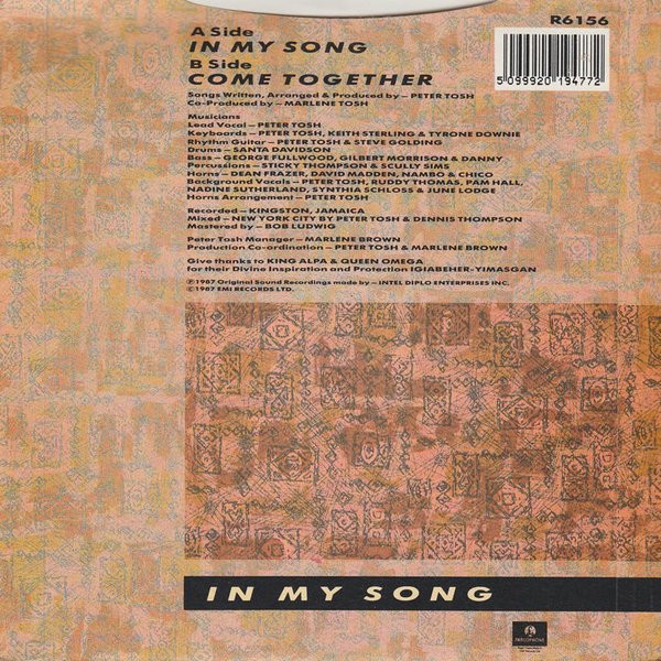 Peter Tosh - In My Song | Parlophone (R 6156) - 2
