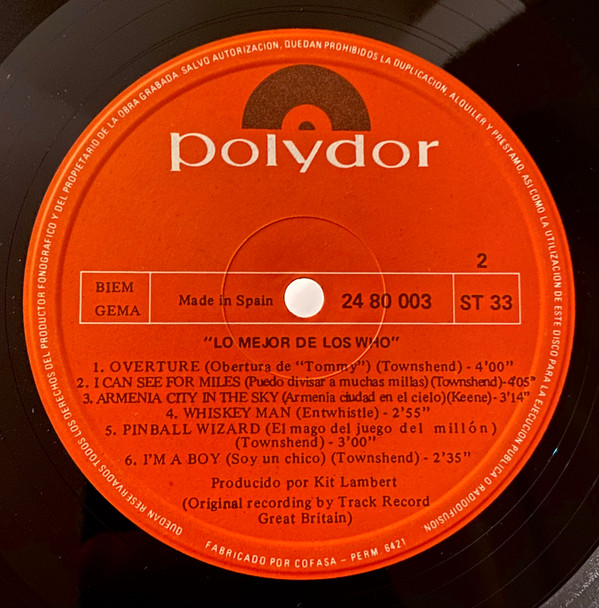 The Who - Lo Mejor De The Who | Polydor (24 80 003) - 2