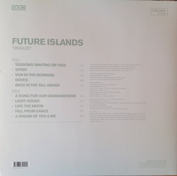 Future Islands - Singles | 4AD (CAD 3402) - 2