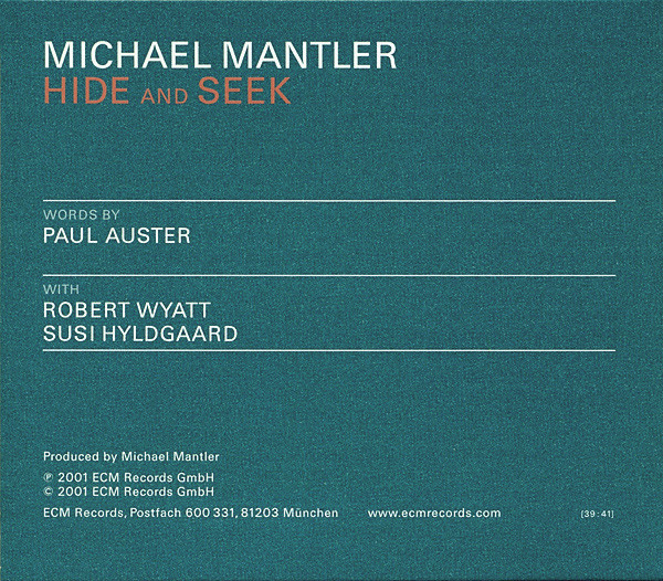 Michael Mantler - Hide And Seek | ECM Records (ECM 1738) - 2 Michael Mantler - Hide And Seek | ECM Records (ECM 1738) - 2