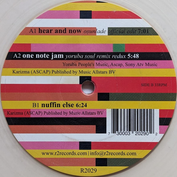 Karizma Featuring Osunlade - Hear And Now | R2 Records (R2029) - main