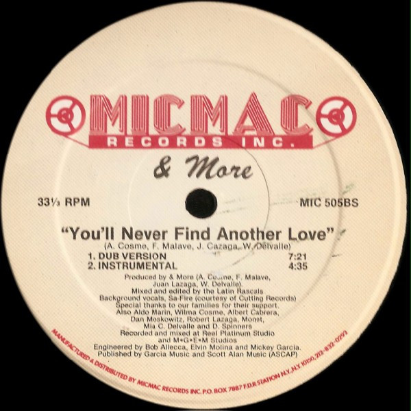 & More - You'll Never Find Another Love | Micmac Records, Inc. (MIC 505) - 2