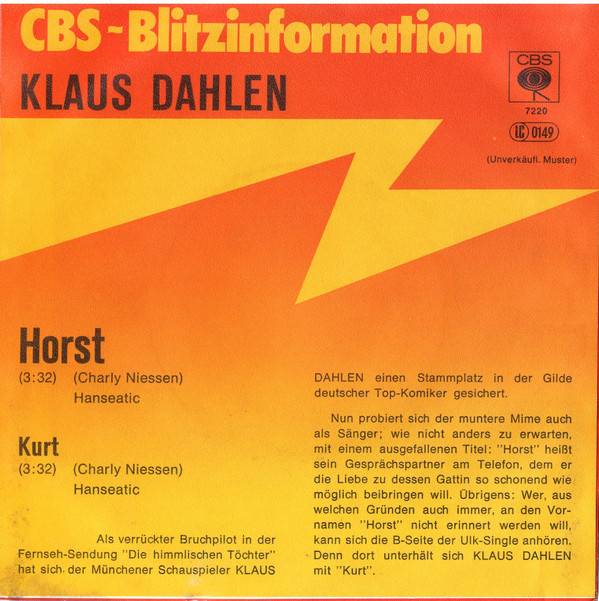 Klaus Dahlen - Horst | CBS (CBS S 7220)