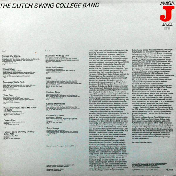 The Dutch Swing College Band - The Dutch Swing College Band | AMIGA (8 55 495) - 2 The Dutch Swing College Band - The Dutch Swing College Band | AMIGA (8 55 495) - 2