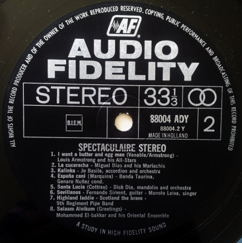 Various - Spectaculaire Super Stéréo - Grands Effets Sonores | Audio Fidelity (88004 ADY) - 4 Various - Spectaculaire Super Stéréo - Grands Effets Sonores | Audio Fidelity (88004 ADY) - 4