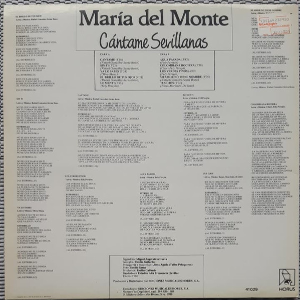 María Del Monte - Cántame Sevillanas | Horus (41029) - 2