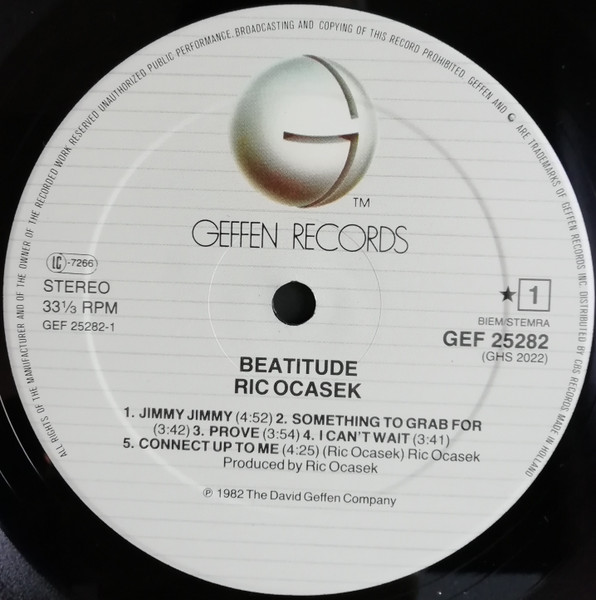 Ric Ocasek - Beatitude | Geffen Records (GEF 25282) - 4