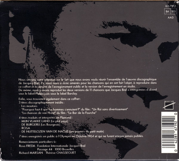 Jacques Brel - Intégrale - Grand Jacques | Barclay (816 719.2) - 2 Jacques Brel - Intégrale - Grand Jacques | Barclay (816 719.2) - 2