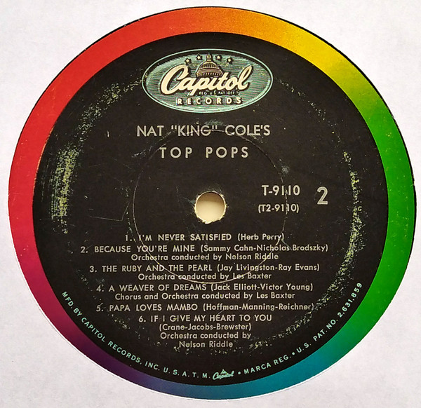 Nat King Cole - Top Pops | Capitol Records (T-9110) - 4