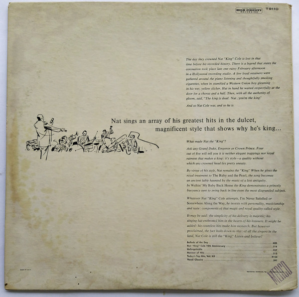 Nat King Cole - Top Pops | Capitol Records (T-9110) - 2