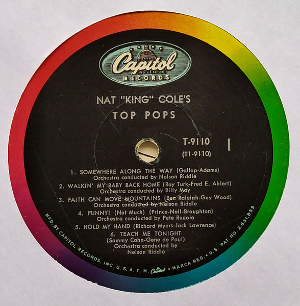 Nat King Cole - Top Pops | Capitol Records (T-9110) - 3