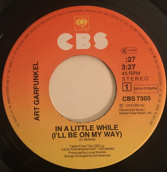 Art Garfunkel - In A Little While (I'll Be On My Way) | CBS (CBS 7305) - 2