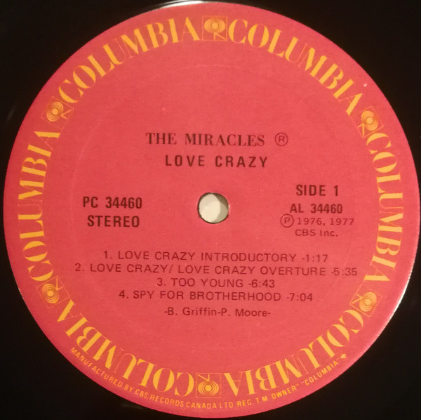 The Miracles - Love Crazy | Columbia (PC 34460) - 3